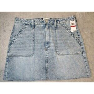 Edited by Remi Bader Women's Utility Mini Skirt Light Wash Denim Size 14